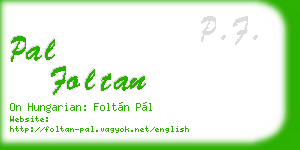 pal foltan business card